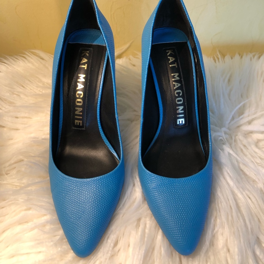 NEW Kat Maconie pebbled leather neon teal pump size 9.5
